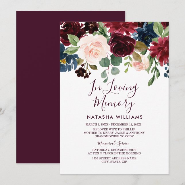 Ankündigung des Burgunder Rotwein Beerdigung (Vorne/Hinten)