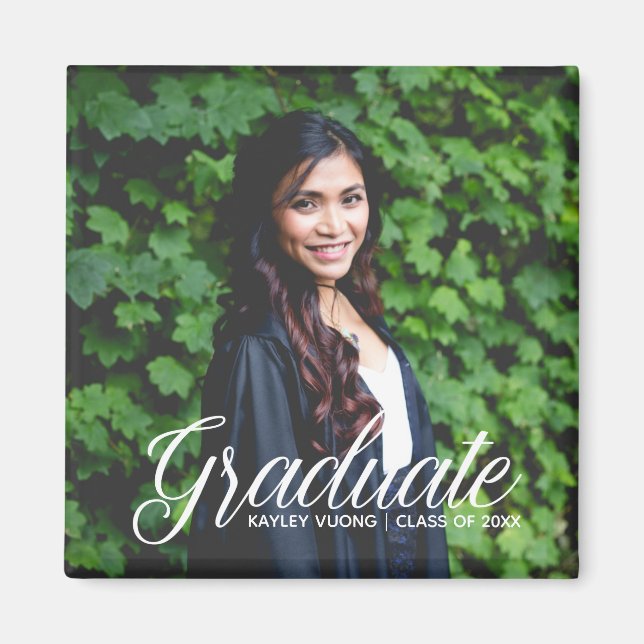 Ankündigung des eleganten Graduate Foto Abschluss Magnet (Vorne)