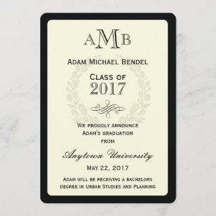 Ankündigung des eleganten Monogram-Abschlusses