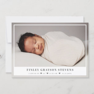 Ankündigung des eleganten White Gray Baby Fotos
