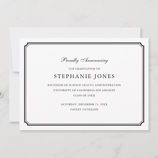 Ankündigung des förmlichen Abschlusses (Vorderseite)