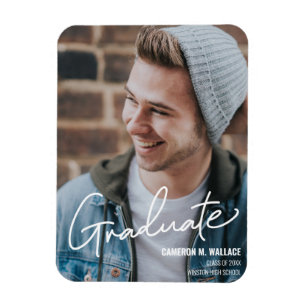 Ankündigung des Fotos der modernen Male Graduate Magnet
