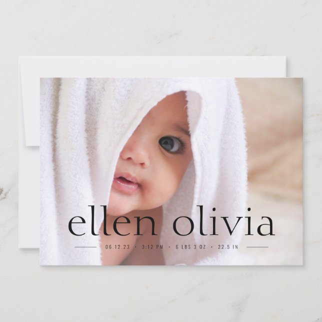 Ankündigung des Fotos für das einfache Baby-Baby (Vorderseite)