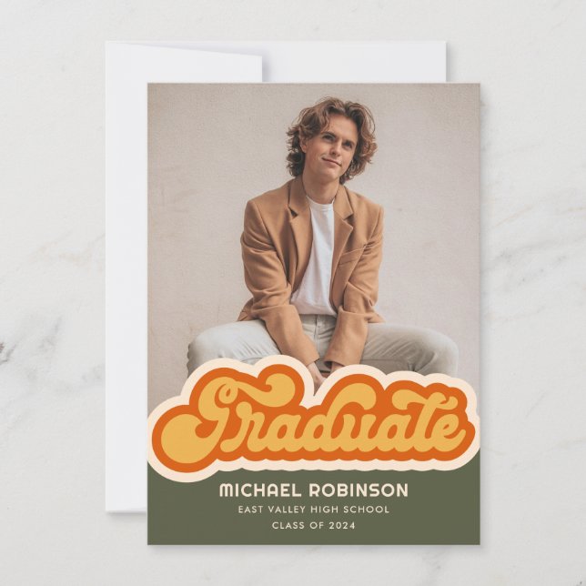 Ankündigung des Fotos für einen Abschluss (Vorderseite)