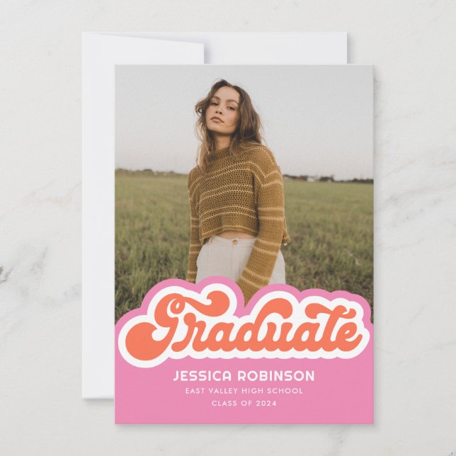 Ankündigung des Fotos "Rosa Orange Retro Graduate" (Vorderseite)