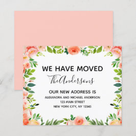 Ankündigung des Haushalts Peach Coral Floral Movin
