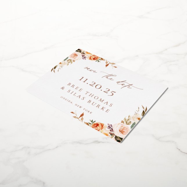 Ankündigung des Herbstflorals Save the Date Foil (Gedreht)