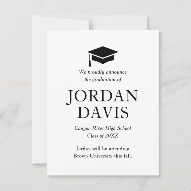 Ankündigung des klassischen Abschlusses (Vorderseite)