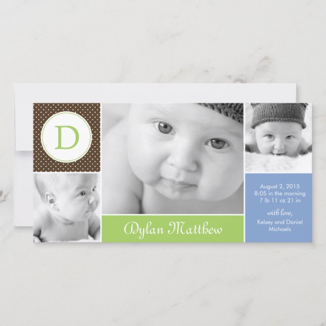 Ankündigung des modernen Baby-Erstgeborenen (Vorderseite)