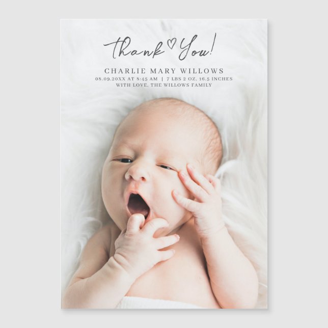 Ankündigung des modernen Baby Shower Fotos Vielen  (Vorderseite)