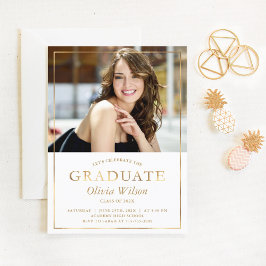 Ankündigung des modernen Gold Foil Foto Abschluss