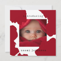 Ankündigung des modernen Red Watercolor Baby
