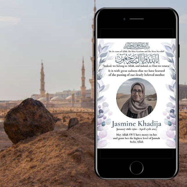 Ankündigung des muslimischen Todes Frau Janaza Geb (Von Creator hochgeladen)