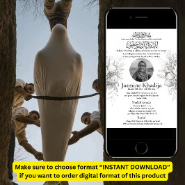 Ankündigung des muslimischen Todes Frau Janaza Geb