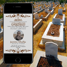 Ankündigung des muslimischen Todes Frau Janaza Geb