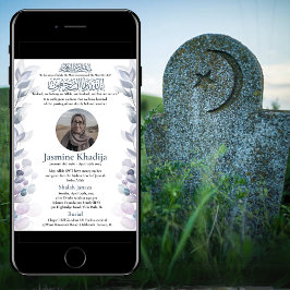 Ankündigung des muslimischen Todes Frau Janaza Geb