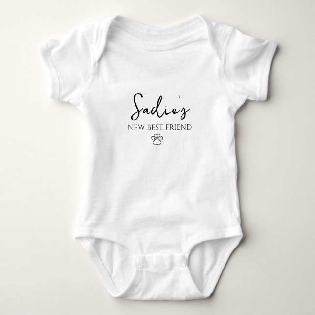 Ankündigung des neuen Best Friend Baby Baby Strampler (Vorderseite)