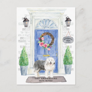 Ankündigung des Old English Sheepdog Moving Postkarte