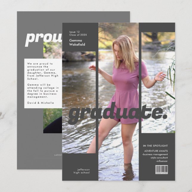 Ankündigung des stilvollen Magazine Cover Foto (Vorne/Hinten)