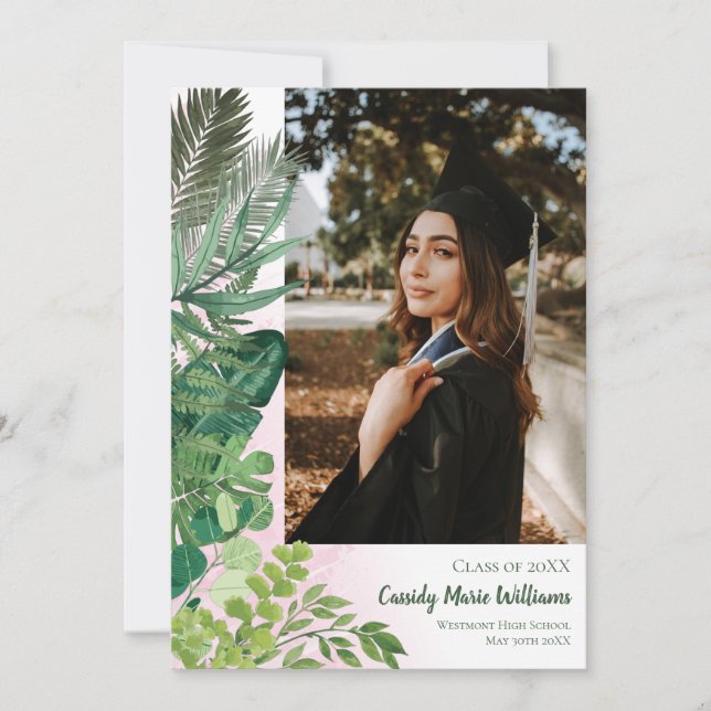 Ankündigung des tropischen botanisch-rosa Abschlus (Vorderseite)