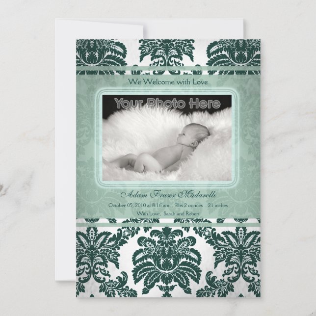 Ankündigung des Vintagen grünen Fotos (Vorderseite)