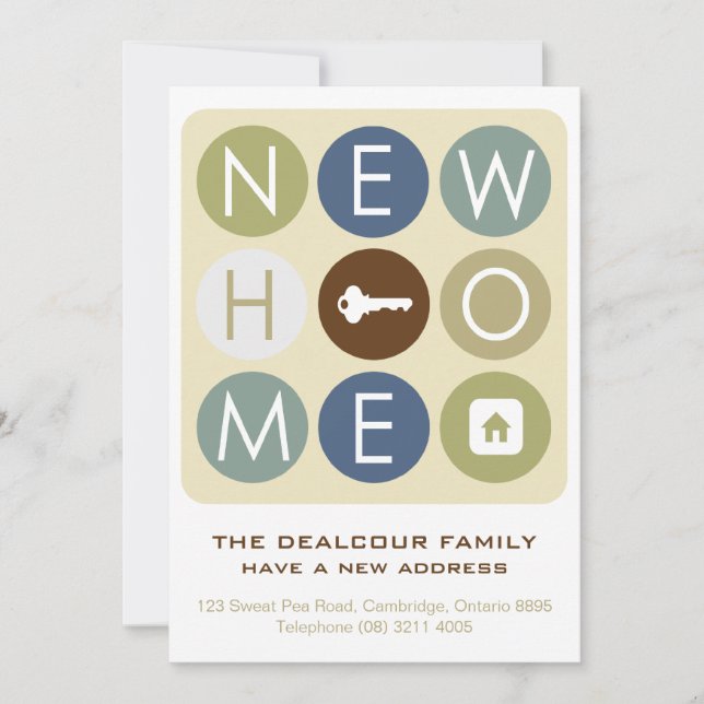 Ankündigung des Wohnhauses - Retro-Typografie (Vorderseite)