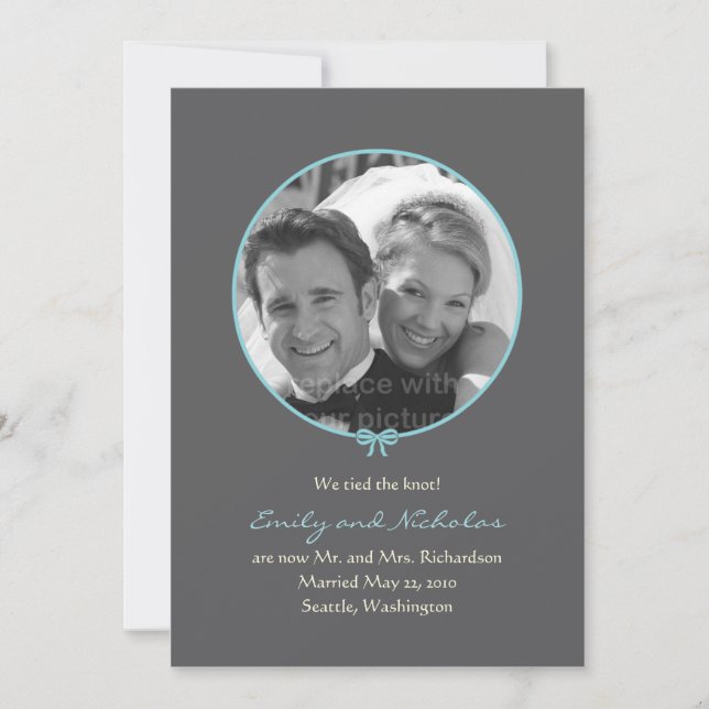 Ankündigung einer Hochzeit mit einfachem Foto - Bl (Vorderseite)