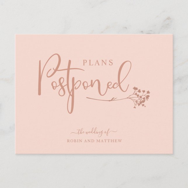 Ankündigung einer Hochzeitsfeier für Rose Postkarte (Vorderseite)