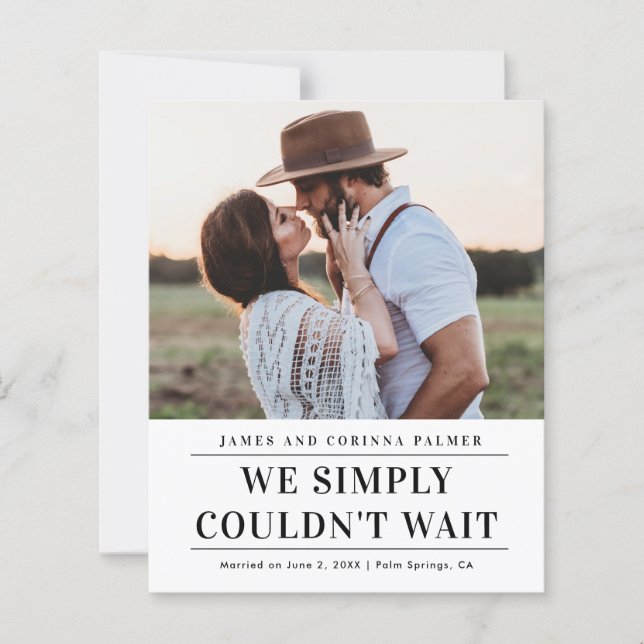 Ankündigung einer Hochzeitsfeier im Foto (Vorderseite)