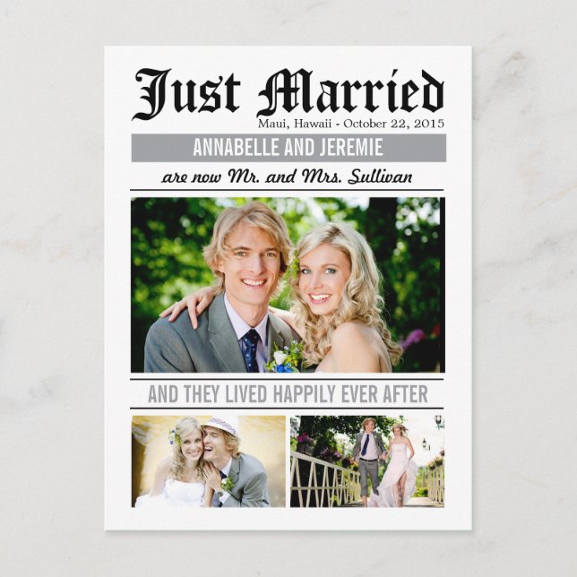 Ankündigung einer Hochzeitsszension - Weiß (Vorderseite)