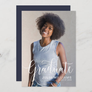 Ankündigung einer hübschen Cursive Foto Graduation