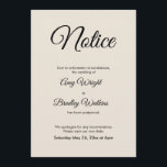Ankündigung einer vertagten Hochzeit<br><div class="desc">Hier ist eine einfache Karte, um Ihre Gäste zu benachrichtigen, wenn es notwendig ist, um Ihr Hochzeitstag zu ändern. Verwenden Sie die Vorlagenfelder, um Ihre persönlichen Daten hinzuzufügen und dieses elegante, minimalistische Design zu Ihrem eigenen zu machen. Der cremefarbene Hintergrund kann in eine beliebige Farbe geändert werden. Alle Schriftart und...</div>