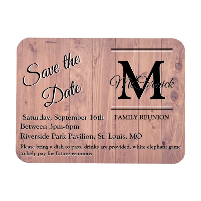 Ankündigung einer Wiedersehen-Save the Date Vorlag Magnet (Horizontal)