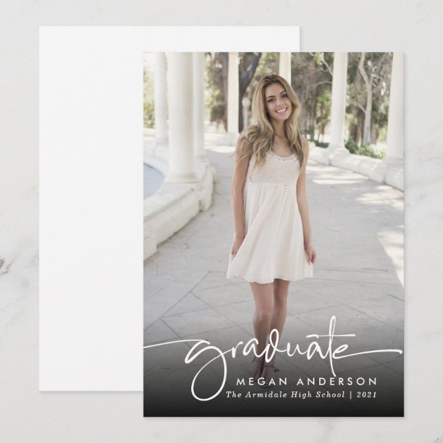 Ankündigung eines eleganten Foto-Abschlusses (Vorne/Hinten)