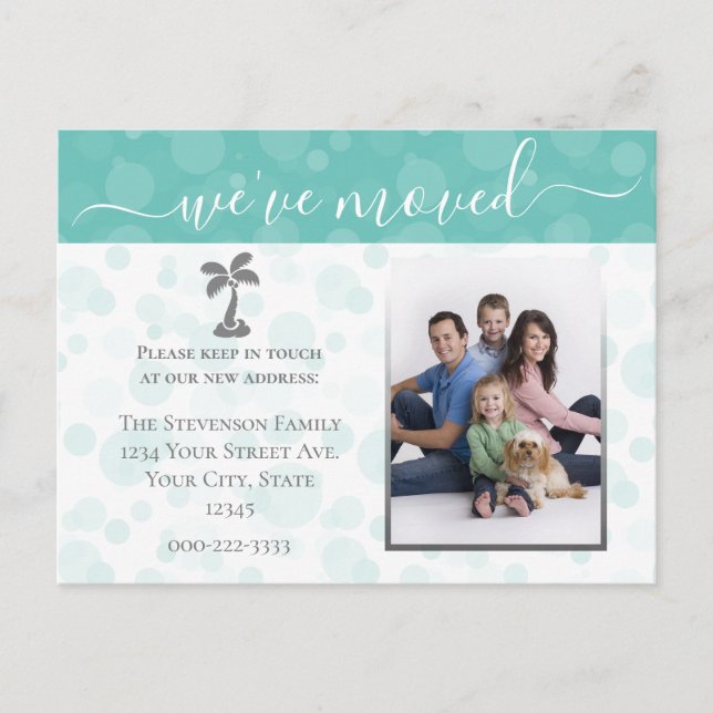 Ankündigung "Foto bewegen" ändern der Adresse (Vorderseite)