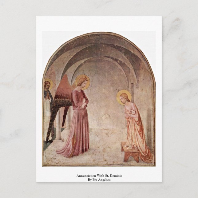 Ankündigung mit St. Dominic von Fra Angelico Postkarte (Vorderseite)