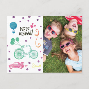 Ankündigung niedlicher Bewegung Postkarten mit Fot