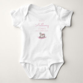 Ankündigung personalisierter Nachname Baby Girl Pi Strampler