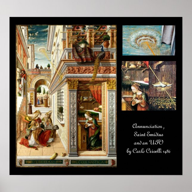 Ankündigung, Saint Emidius und ein UFO Poster (Vorne)