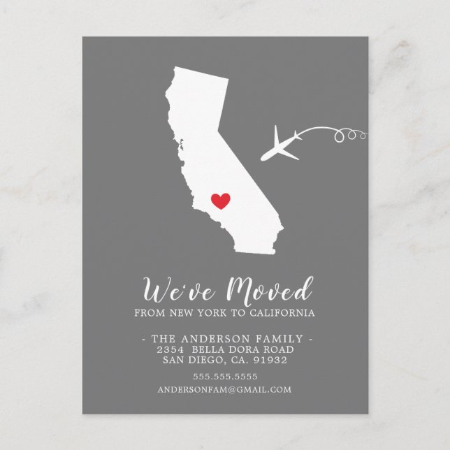 Ankündigung | Staat California Post Card (Vorderseite)
