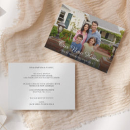 Ankündigung über das einfache Foto einer Familie