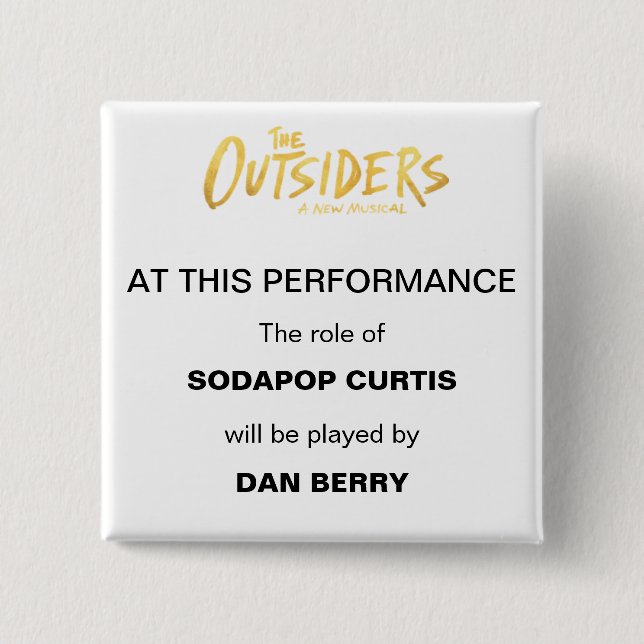 Ankündigung über den Broadway Understudy Button (Vorderseite)