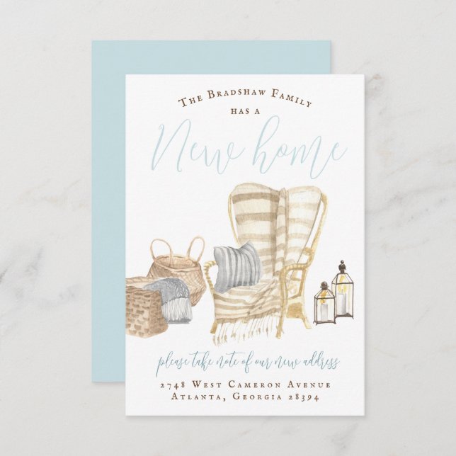 Ankündigung über den gemütlichen Wohnungswechsel (Vorne/Hinten)