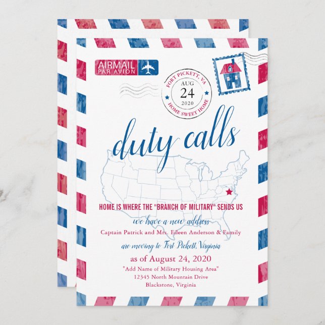 Ankündigung über den Militärzug in Virginia (Vorne/Hinten)