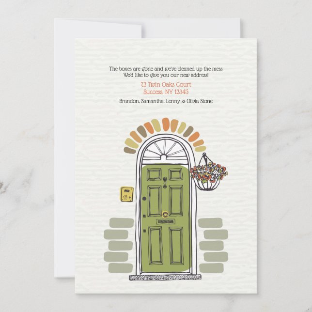 Ankündigung über den Wechsel der grünen Tür (Vorderseite)