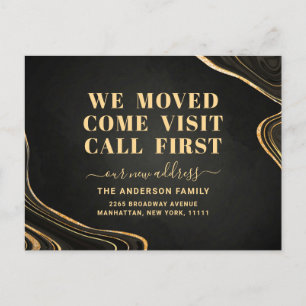 Ankündigung über die neue Goldkohle-Adresse Postkarte