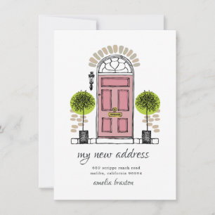 Ankündigung über die rosa Türbewegung