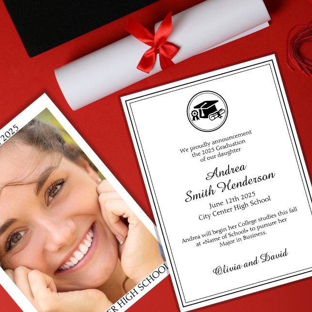 Ankündigung von Abschluss Foto Weißer Schwarzer Te (Von Creator hochgeladen)