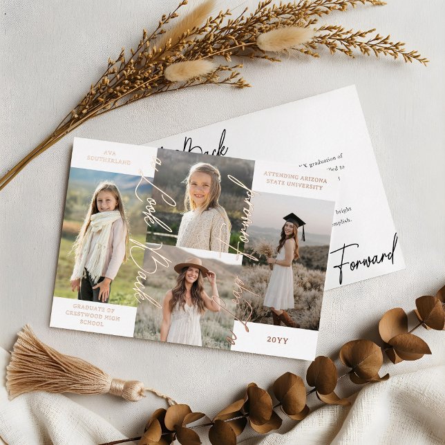 Ankündigung von Abschluss Then & Now Fotocollage (Graduation Then & Now Photo Collage Announcement)