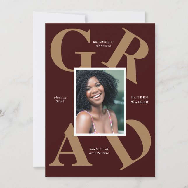 Ankündigung von Absolventen: fette Skriptfarben (Vorderseite)